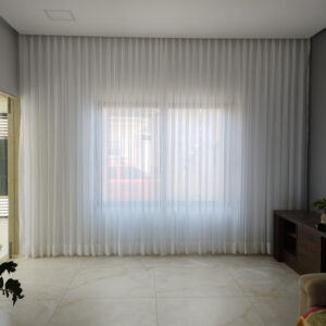 CORTINA DE VOIL LISO C/ FORRO MIC NO SISTEMA WAVE