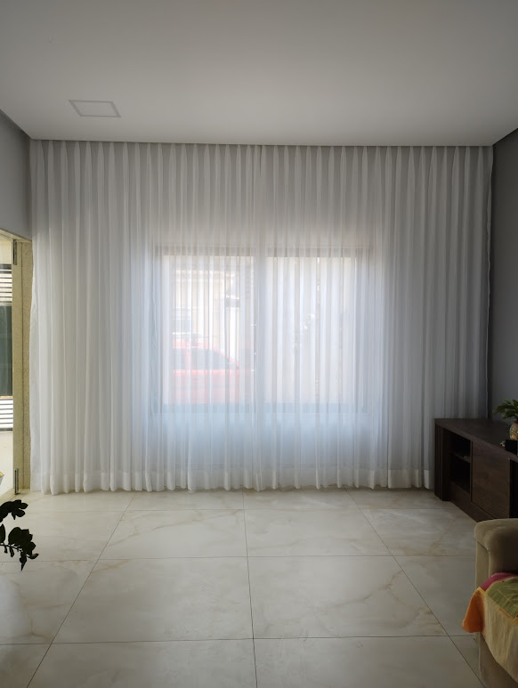 CORTINA DE VOIL LISO C/ FORRO MIC NO SISTEMA WAVE