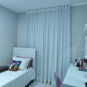 Cortina Voil Liso no Sistema Wave + Blackout 100% Tecido para Trilho Suíço Max (copia 8 trilho)