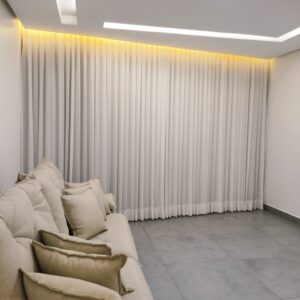 Cortina Voil Liso com Prega Americana + Blackout 100% Tecido para Trilho Suíço Max (copia 6 trilho)